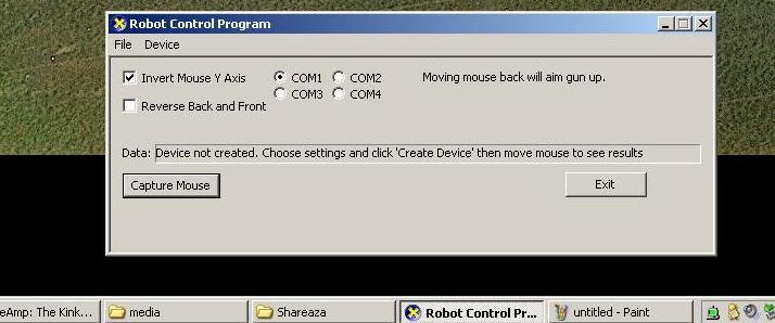 Robot Control Program Screenshot
